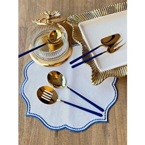 Allegra Blue Gold 5 Parça Servis Kaşık Seti