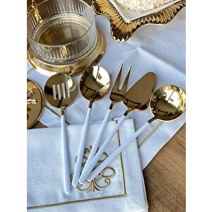 Allegra White Gold 5 Parça Servis Kaşık Seti