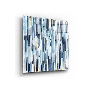 Mavi Tonlar Cam Tablo 100x100 cm