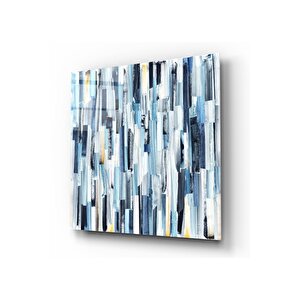 Mavi Tonlar Cam Tablo 120x120 cm