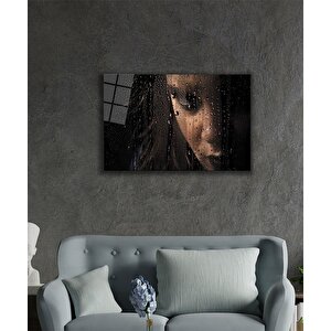 Kadınlar Su Damlaları Cam Tablo Women Water Drop 36x23 cm
