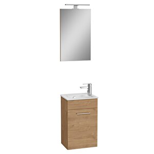 Vitra Mia 67089 Banyo Dolabı Seti Kapaklı, 40 Cm, Altın Meşe