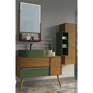 Zelena 100cm Banyo Dolabi Yeşi̇l/meşe - Boy Dolap Dahi̇l