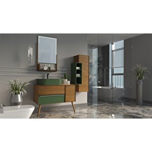 Zelena 100cm Banyo Dolabi Yeşi̇l/meşe - Boy Dolap Dahi̇l