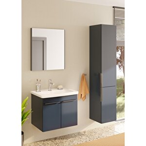 Vitra Quadrum 66164 Lavabo Dolabı, Kapaklı, 65 Cm, Antrasit