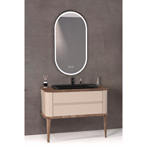 Pier 100 Cm Si̇yah Lavabolu Banyo Dolabi Vi̇zon / Kayin  - Boy Dolap Hari̇ç