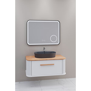 Casse 100 Cm Antrasi̇t Lavabolu Banyo Dolabi Beyaz / Kayin - Boy Dolap Hari̇ç