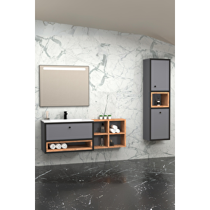 Espero 145 Cm Beyaz Lavabolu Banyo Dolabi - Boy Dolap Dahi̇l
