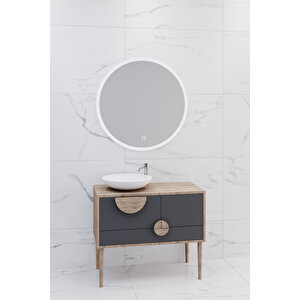 Boli̇vya 85 Cm Banyo Dolabi Antrasi̇t/dorado - Boy Dolap Hari̇ç