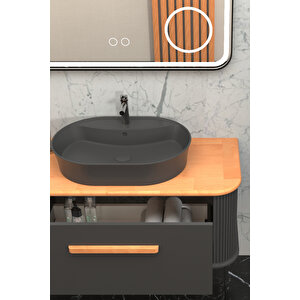 Casse 100 Cm Antrasi̇t Lavabolu Banyo Dolabi  Antrasi̇t / Kayin - Boy Dolap Dahi̇l