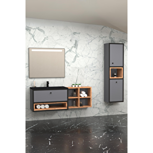 Espero 145 Cm Si̇yahlavabolu Banyo Dolabi - Boy Dolap Dahi̇l