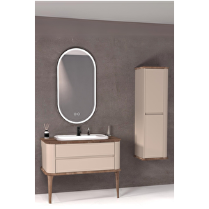 Pier 100 Cm Beyaz Lavabolu Banyo Dolabi Vi̇zon / Kayin  - Boy Dolap Dahi̇l