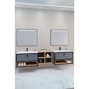 Espero 225 Cm Beyaz Lavabolu Banyo Dolabi - Boy Dolap Hari̇ç
