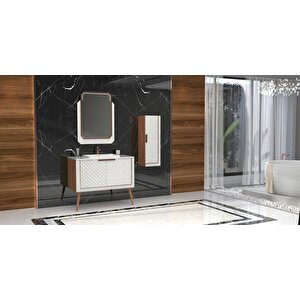 Mi̇gella 100cm Banyo Dolabi Beyaz/meşe - Boy Dolap Dahi̇l