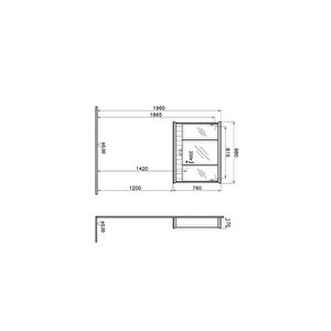 Vitra Valarte 62235 Aydınlatmalı Dolaplı Ayna, 100 Cm, Mat Gri
