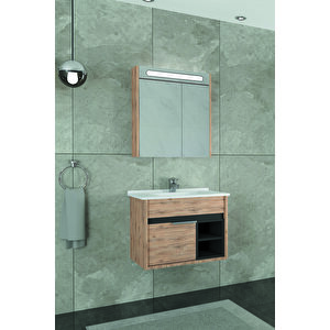 Napoli̇ 65 Cm Beyaz Lavabolu Banyo Dolabi  Dorado/antrasi̇t - Boy Dolap Hari̇ç