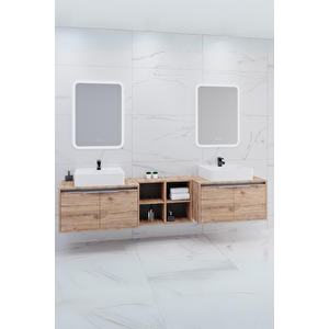 Camaro 225 Cm Beyaz Lavabolu Banyo Dolabi - Boy Dolap Hari̇ç