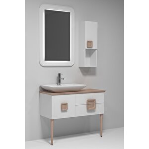 Züri̇h 100 Cm Beyaz Lavabolu Banyo Dolabi Beyaz