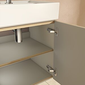 Vitra Archiplan 66558 Lavabo Dolabı, 45x38 Cm, Mat Bej / Sağ