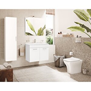 Vitra Ardea 67073 Banyo Dolabı Seti Kapaklı 80 Cm Parlak Beyaz