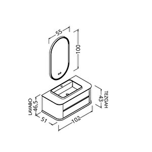 Pier 100 Cm Si̇yah Lavabolu Banyo Dolabi  Vi̇zon / Kayin  - Boy Dolap Hari̇ç