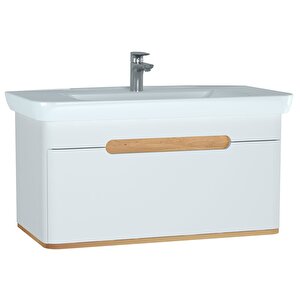 Vitra Sento 60814 Lavabo Dolabı, Tek Çekmeceli, 100 Cm, Mat Beyaz