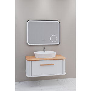 Casse 100 Cm Beyaz Lavabolu Banyo Dolabi Beyaz / Kayin - Boy Dolap Hari̇ç