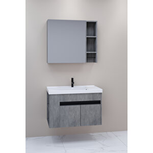Roma 80 Cm Banyo Dolabi  Retro/gümüş - Boy Dolabi Hari̇ç
