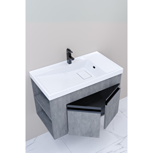 Roma 80 Cm Banyo Dolabi  Retro/gümüş - Boy Dolabi Hari̇ç