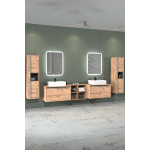 Camaro 225 Cm Beyaz Lavabolu Banyo Dolabi - Boy Dolap Dahi̇l