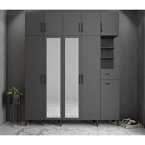 Açelya Portmanto Vestiyer Füme 200cm M10 Montaj Dahil