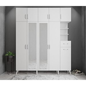 Açelya Portmanto Vestiyer Beyaz 175cm M10 Montaj Dahil