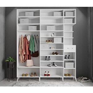Açelya Portmanto Vestiyer Beyaz 175cm M10 Montaj Dahil