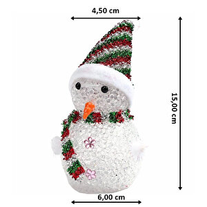 Renk Değiştiren Pilli, Led Kardan Adam - 15cm X 6cm