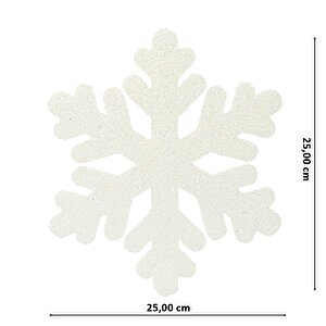 Yılbaşı Kar Tanesi Dekor Strafor Süs, 25 Cm - Beyaz
