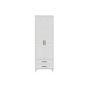 Guneystore Sanat 2 Kapaklı Komple Mdf Beyaz Gardırop