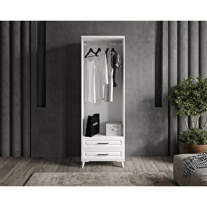 Guneystore Sanat 2 Kapaklı Komple Mdf Beyaz Gardırop