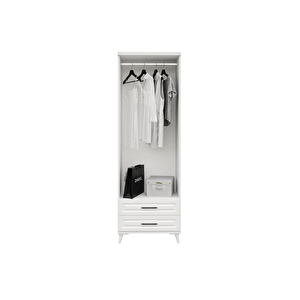 Guneystore Sanat 2 Kapaklı Komple Mdf Beyaz Gardırop