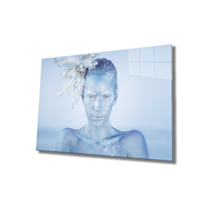 Buz Kadın Cam Tablo Ice Women 36x23 cm