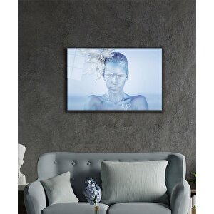 Buz Kadın Cam Tablo Ice Women 36x23 cm