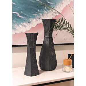 Licia Seramik Vazo Siyah17x15x45 Cm