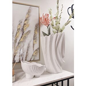 Licia Seramik Vazo Beyaz 25x17x19 Cm