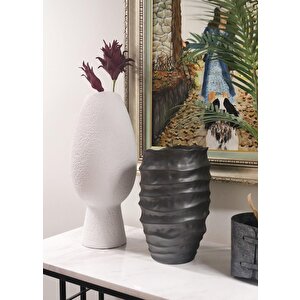 Licia Seramik Vazo Beyaz 20x20x45 Cm