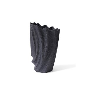 Licia Seramik Vazo Siyah 24x15x38 Cm