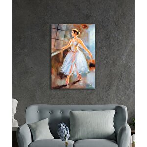 Balerin Kadın Cam Tablo Ev Ve Ofis Duvar Dekoru 50x70 cm