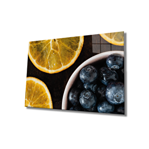Limon Zeytin Cam Tablo Lemon Olive 50x70 cm