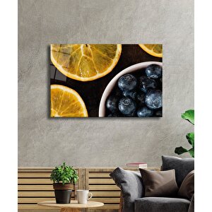 Limon Zeytin Cam Tablo Lemon Olive 50x70 cm
