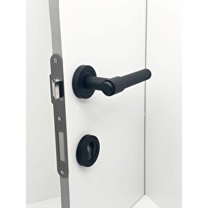 Punch Mat Siyah Rozetli Yale Çelik Kapı Kolu Sol  Basar Tek Yön