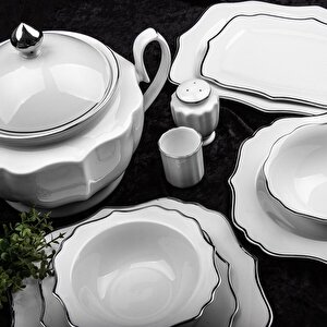 60 Parça Silver Porselen Yemek Takımı 34001