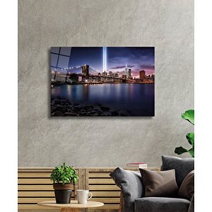 Şehir Manzaralı Cam Tablo Urban Area View 110x70 cm